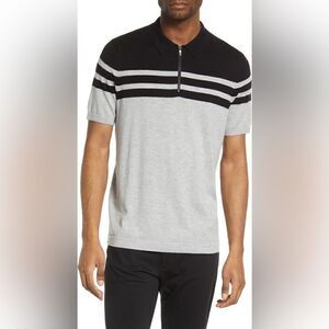 NEW Open Edit Men Front Zip Knit Polo Size XL
